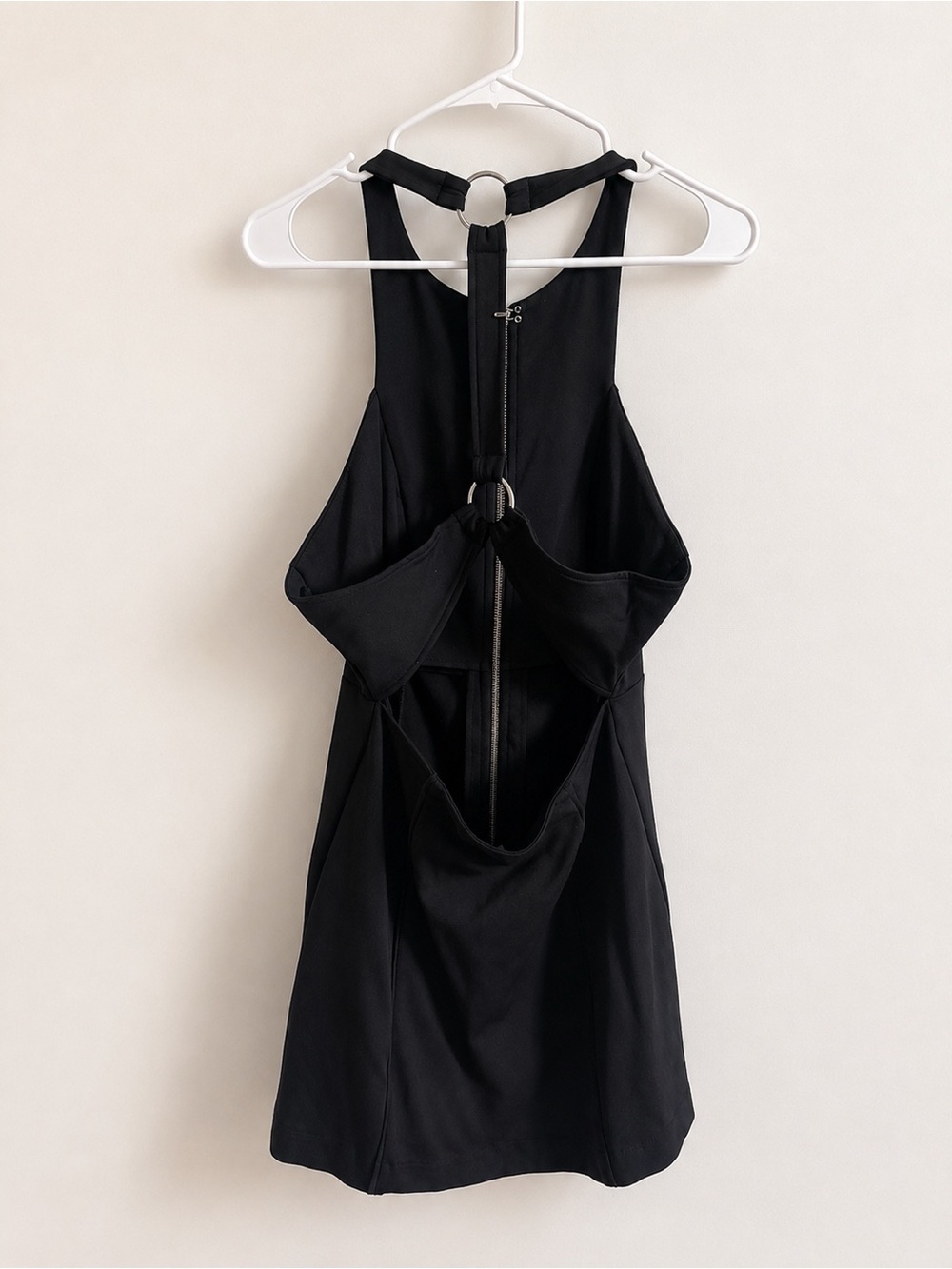 Free People Black Cutout Mini Dress with Front Zip & O-Ring Detail | Women’s - Picture 3 of 6